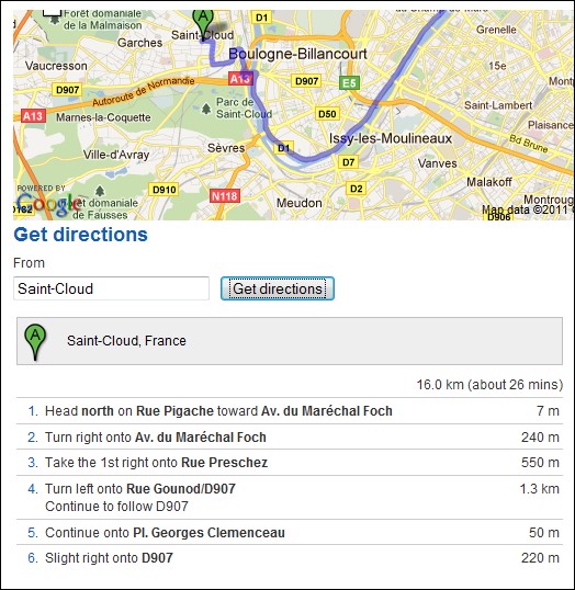 RSEvents! - Google maps directions